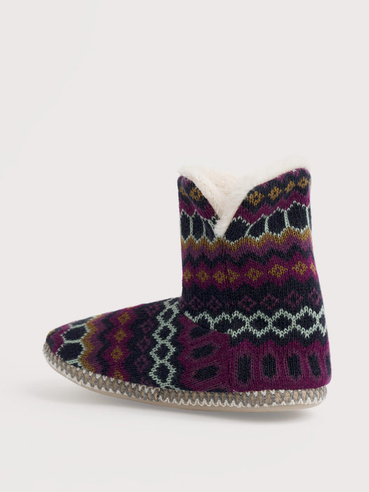 Seasalt Women's Snooze Slipper Booties In Modernist Grape Multi