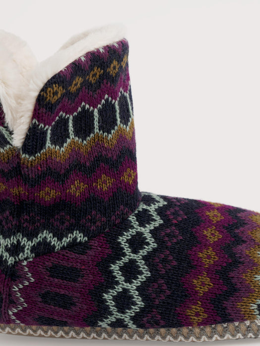 Seasalt Women's Snooze Slipper Booties In Modernist Grape Multi