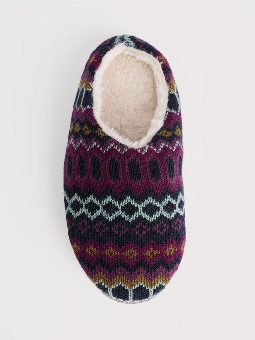 Seasalt Women's Starry Eyed Slipper Fair Isle Knit In Modernist Grape Multi