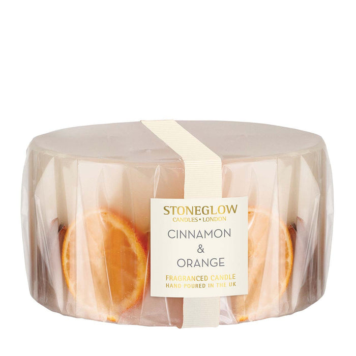 Stoneglow Seasonal Collection Cinnamon & Orange Scented Candle 3-Wick Pillar