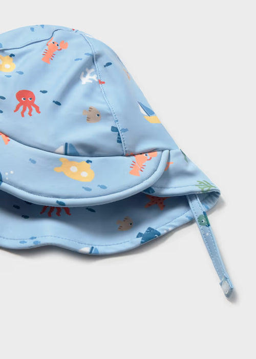 Mayoral Layette Boys Blue Bathing Bodysuit With Hat