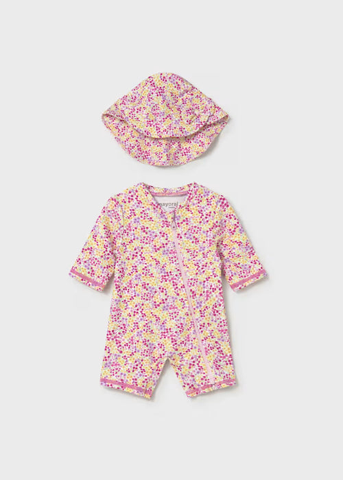 Mayoral Layette Boys Rose Bathing Bodysuit With Hat