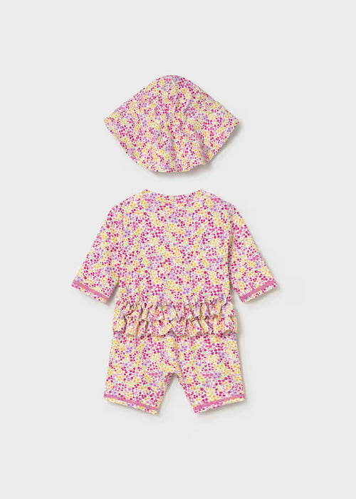 Mayoral Layette Boys Rose Bathing Bodysuit With Hat