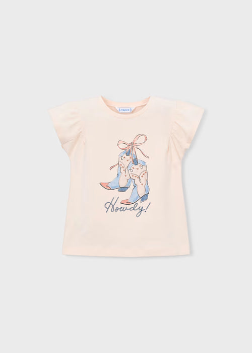 Mayoral Girls Short Sleeve Salmon T-Shirt