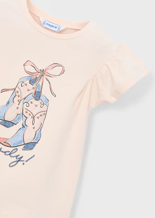 Mayoral Girls Short Sleeve Salmon T-Shirt