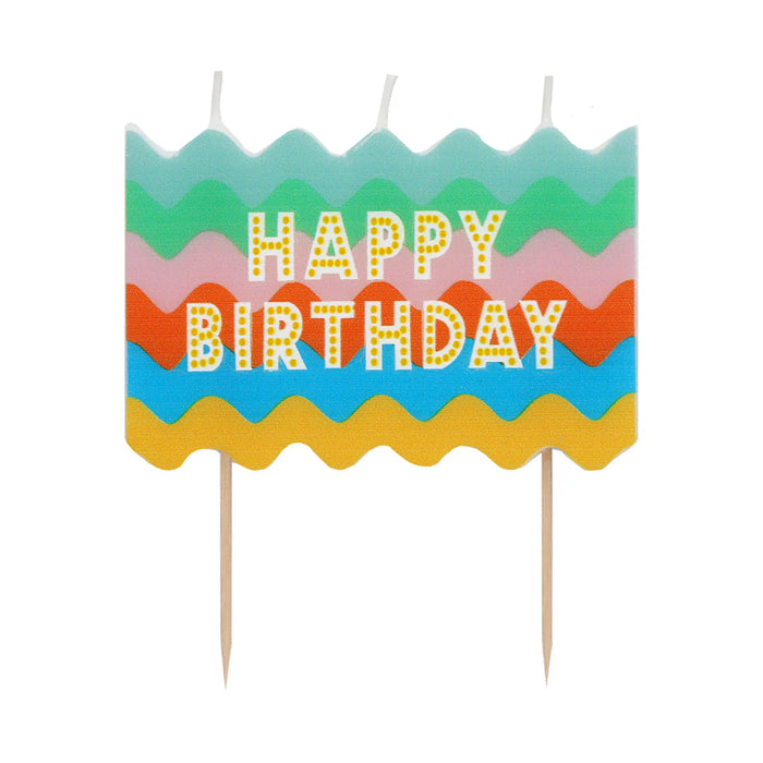 Talking Tables Colourful Large Wavy Happy Birthday Candle