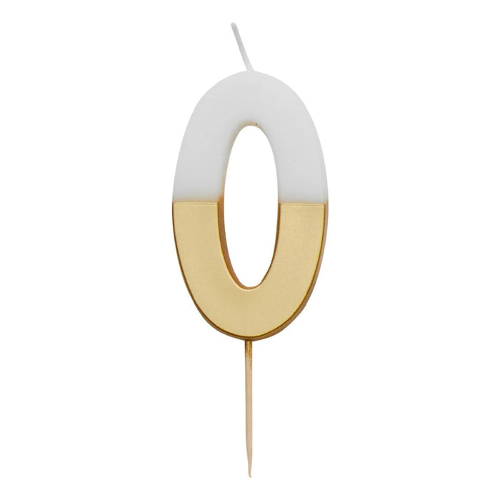 Talking Tables White & Gold Number Candle 0
