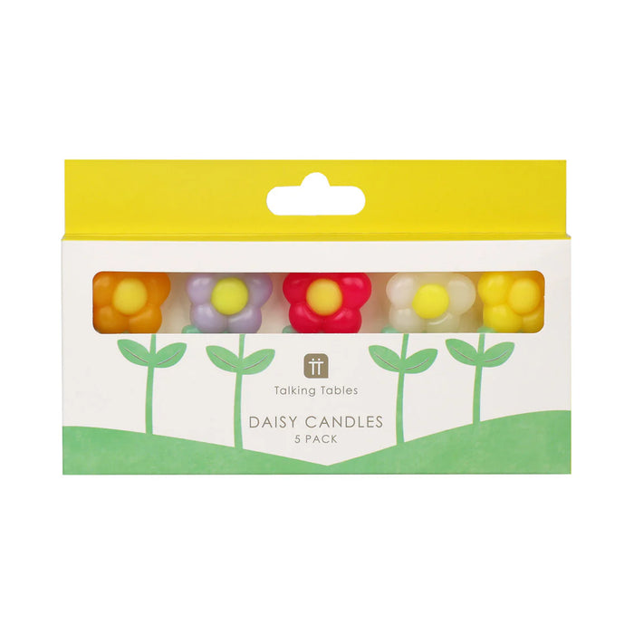 Talking Tables Daisy Multi Coloured Birthday Candles - 5 Pack