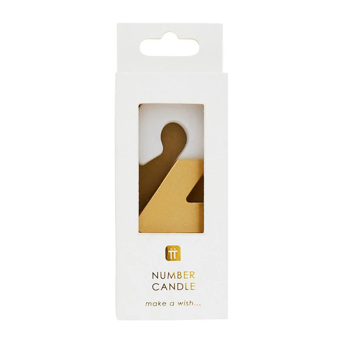 Talking Tables White & Gold Number Candle 2