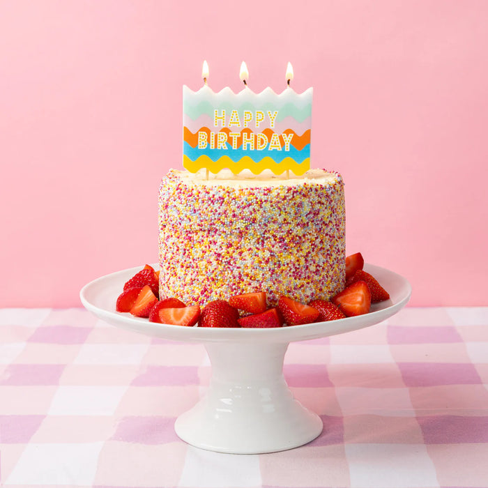 Talking Tables Colourful Large Wavy Happy Birthday Candle