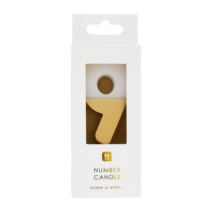 Talking Tables White & Gold Number Candle 9