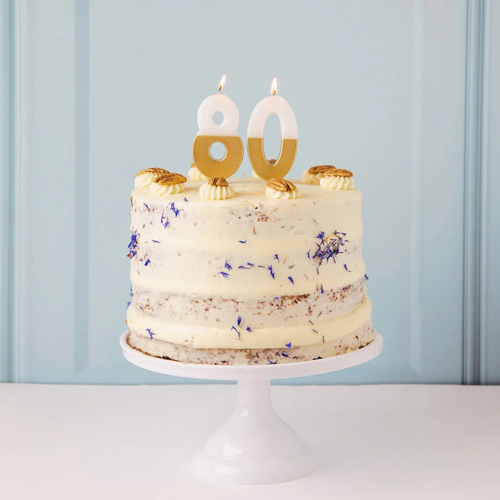 Talking Tables White & Gold Number Candle 9