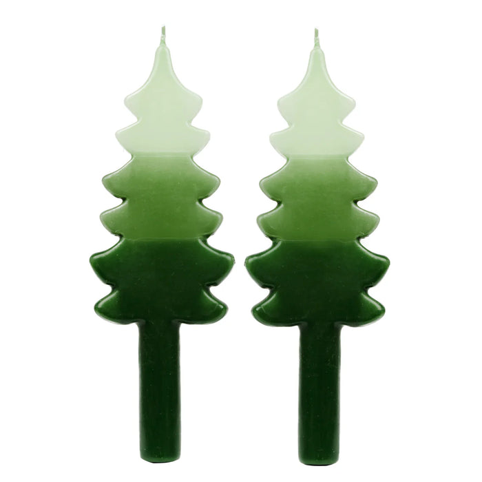 Talking Tables Green Christmas Tree Shaped Candles - 2 Pack