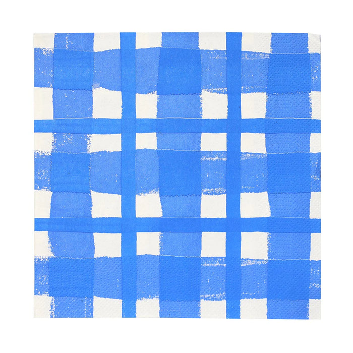 Talking Tables Blue & White Check Napkins 20 Pack