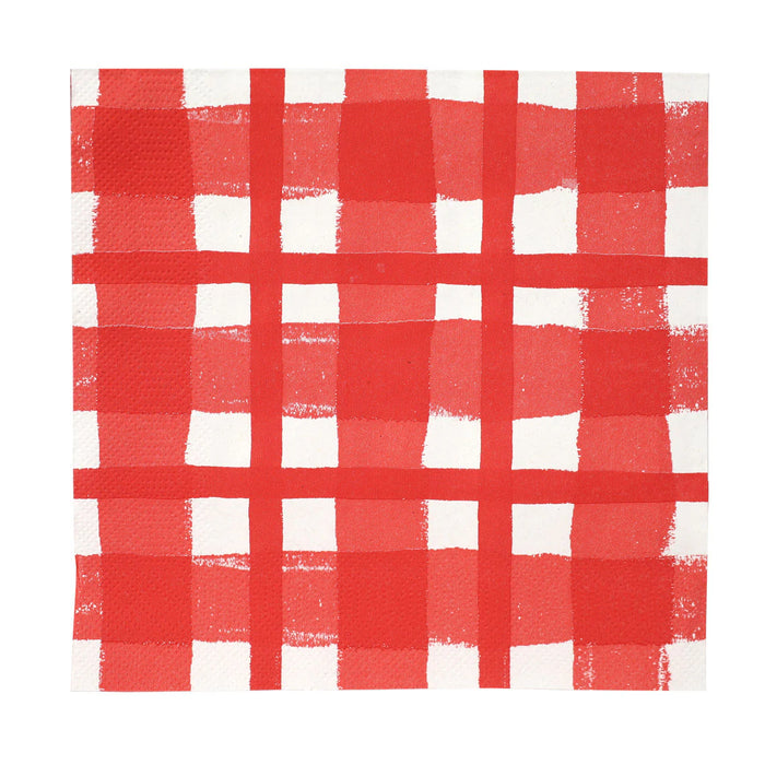 Talking Tables Red & White Check Napkins 20 Pack