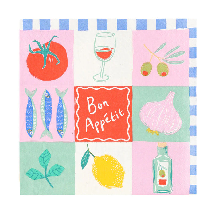 Talking Tables Bon Appetit Recycled Paper Napkins 20 Pack