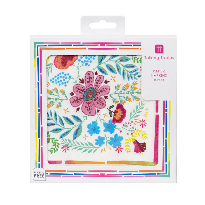 Talking Tables Bright Floral Paper Napkins 20 Pack