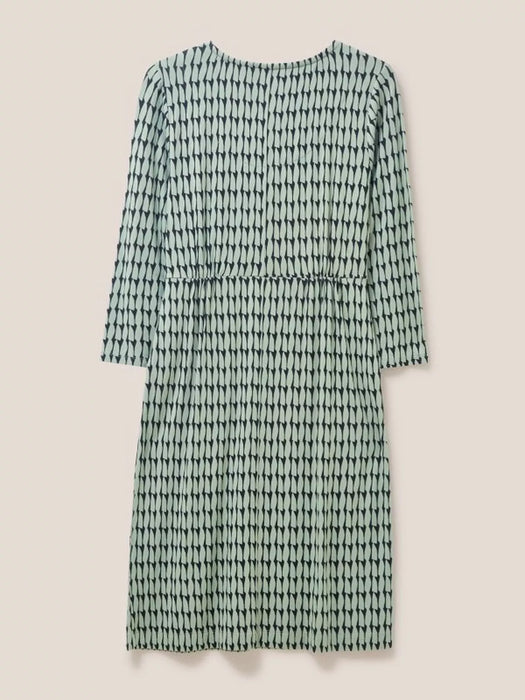 White Stuff Women's Tallie Green Multi Dress