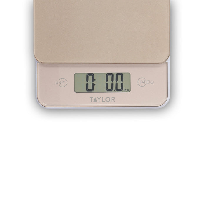 Taylor Digital Kitchen Scale, 5kg / 5000ml, Copper Tempered Safety Glass