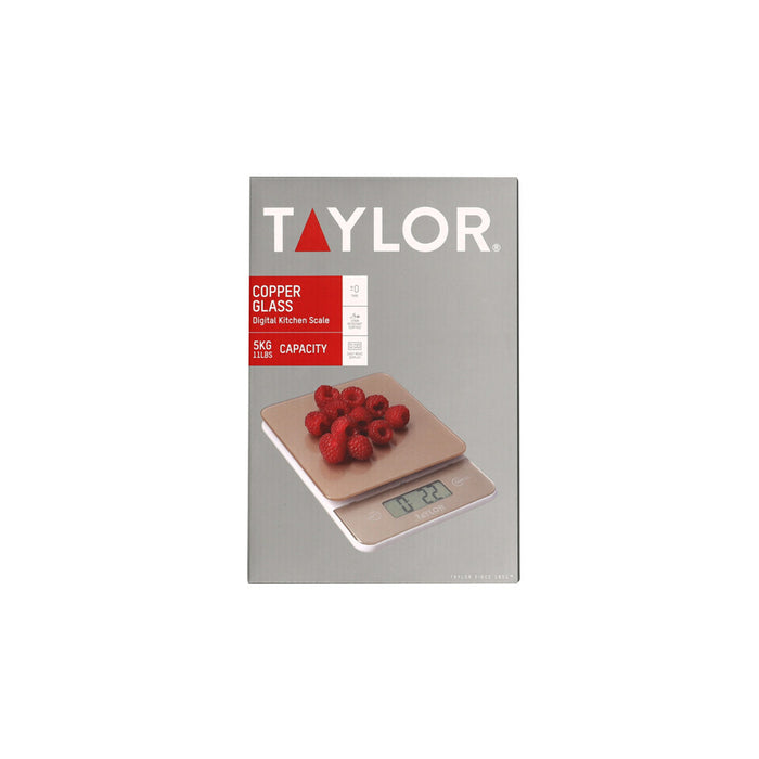 Taylor Digital Kitchen Scale, 5kg / 5000ml, Copper Tempered Safety Glass