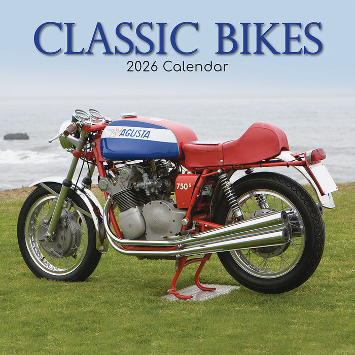 The Gifted Stationery Company 2026 Square Wall Calendar - Classic Bikes