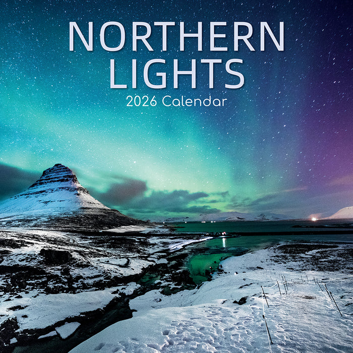 The Gifted Stationery Company 2026 Square Wall Calendar - Northern Lights