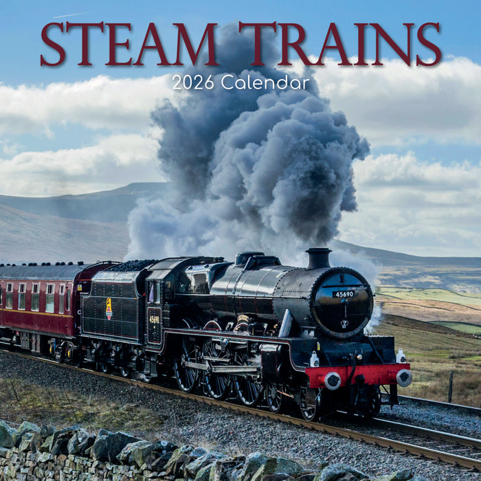 The Gifted Stationery Company 2026 Square Wall Calendar - Steam Trains