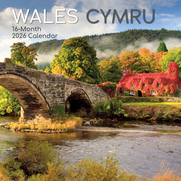 The Gifted Stationery Company 2026 Square Wall Calendar - Wales