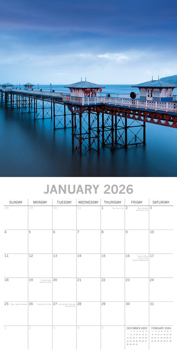 The Gifted Stationery Company 2026 Square Wall Calendar - Wales
