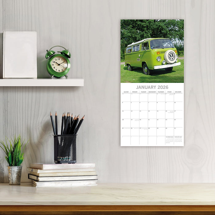 The Gifted Stationery Company 2026 Square Wall Calendar - Camper Vans