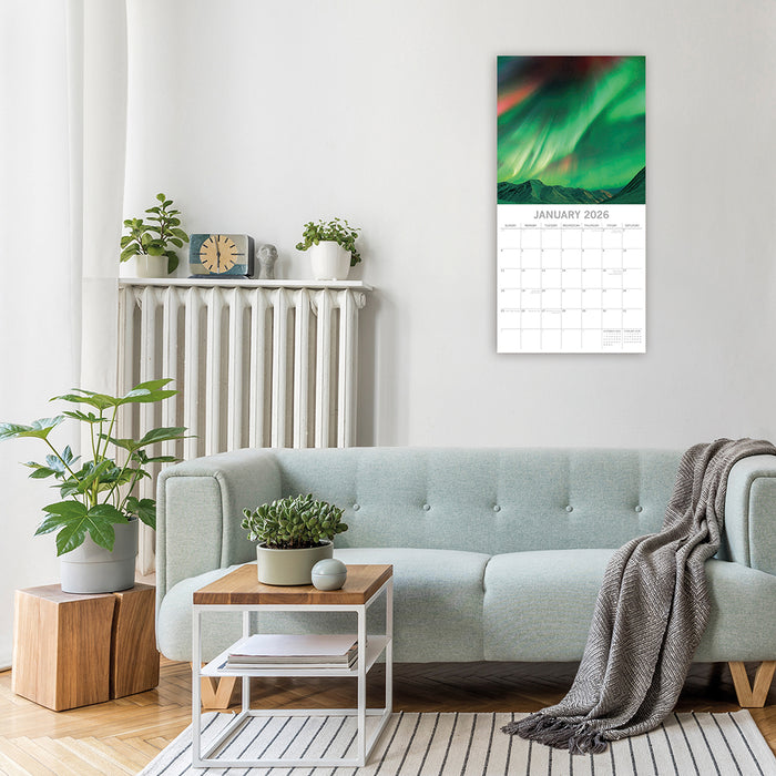 The Gifted Stationery Company 2026 Square Wall Calendar - Northern Lights