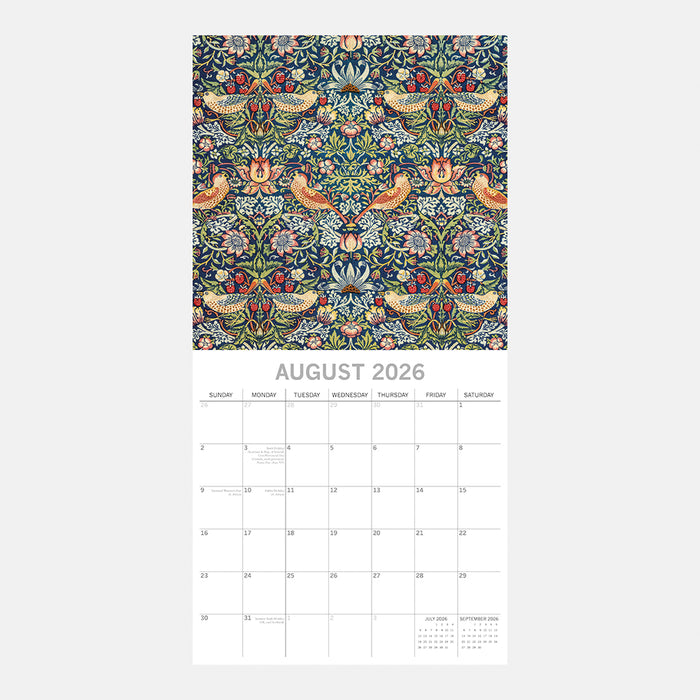 The Gifted Stationery Company 2026 Square Wall Calendar - William Morris