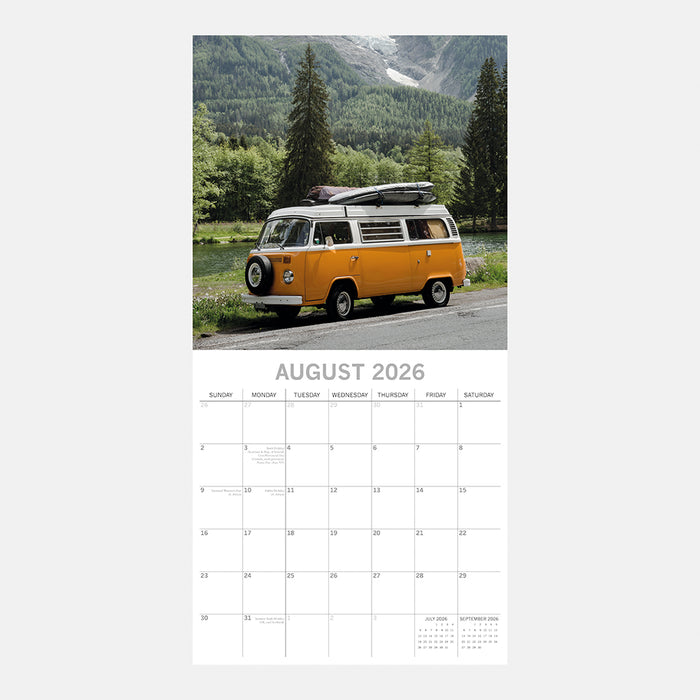 The Gifted Stationery Company 2026 Square Wall Calendar - Camper Vans