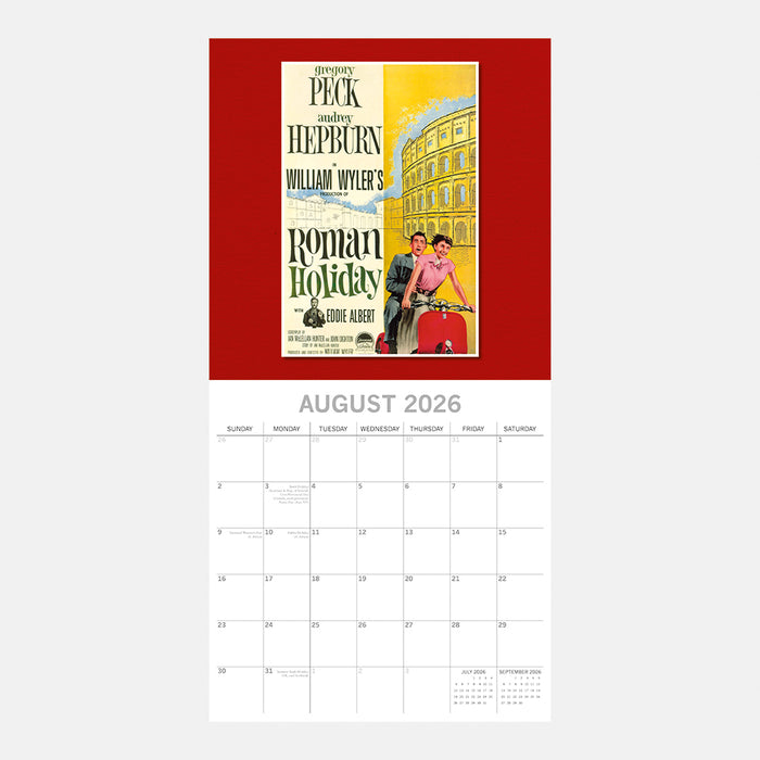 The Gifted Stationery Company 2026 Square Wall Calendar - Classic Movie Posters