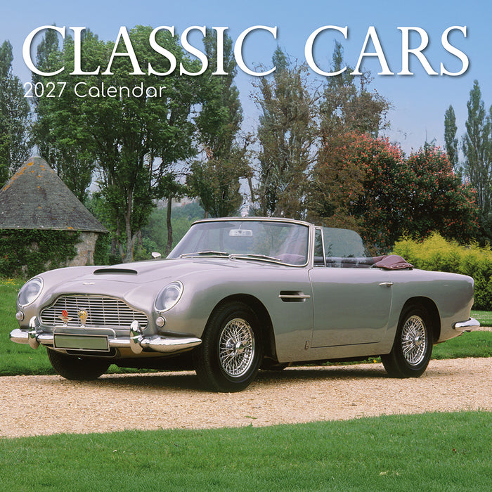 The Gifted Stationery Company 2027 Square Wall Calendar - Classic Cars