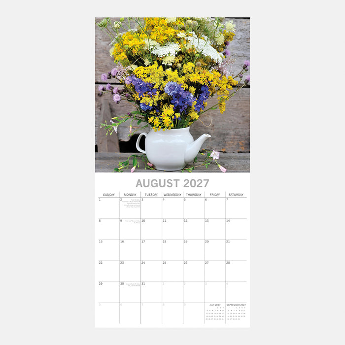 The Gifted Stationery Company 2027 Square Wall Calendar – Floral Collection