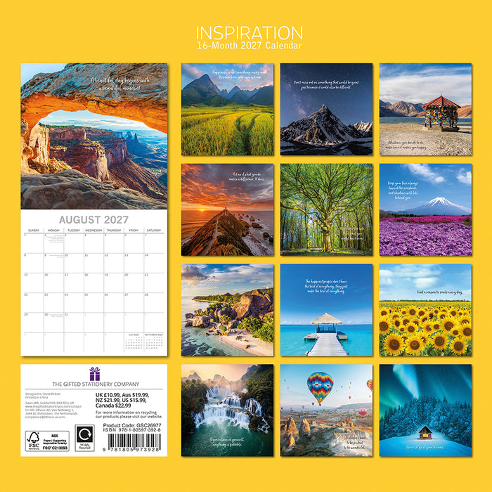 The Gifted Stationery Company 2027 Square Wall Calendar – Inspiration