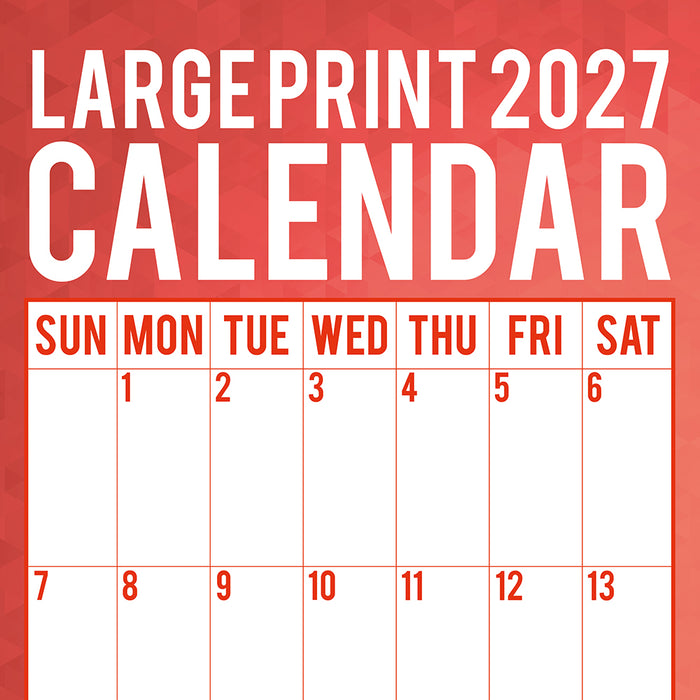 The Gifted Stationery Company 2027 Square Wall Calendar - Large Print Calendar