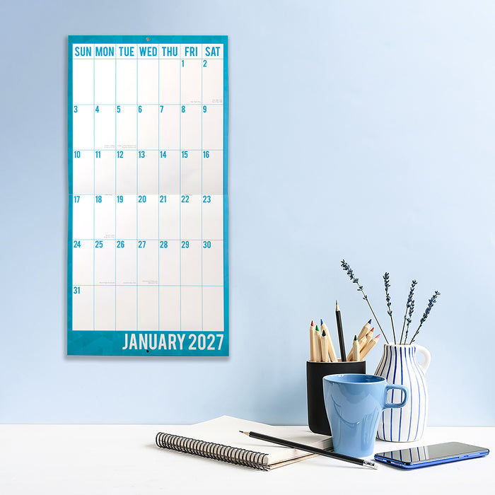 The Gifted Stationery Company 2027 Square Wall Calendar - Large Print Calendar