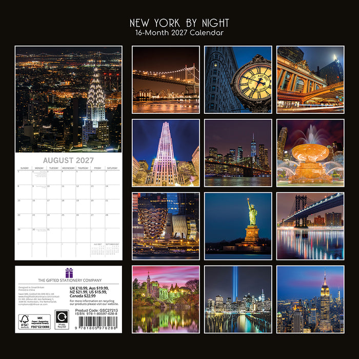 The Gifted Stationery Company 2027 Square Wall Calendar – New York