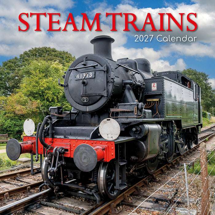 The Gifted Stationery Company 2027 Square Wall Calendar - Steam Trains