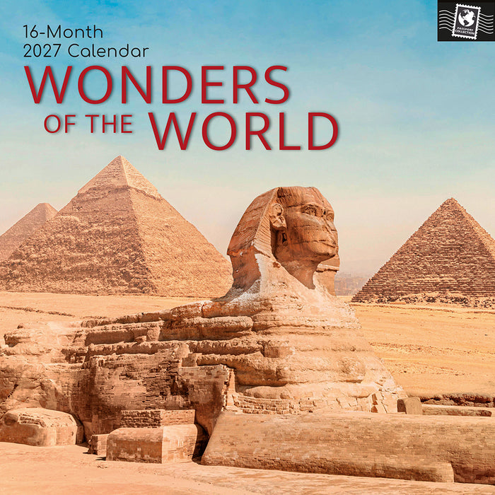 The Gifted Stationery Company 2027 Square Wall Calendar - Wonders Of The World