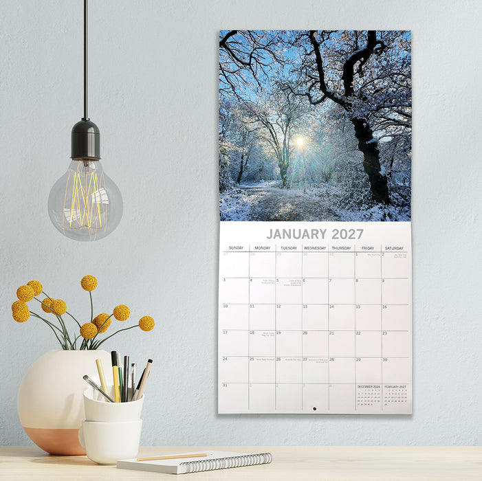 The Gifted Stationery Company 2027 Square Wall Calendar – Woodland Scenes