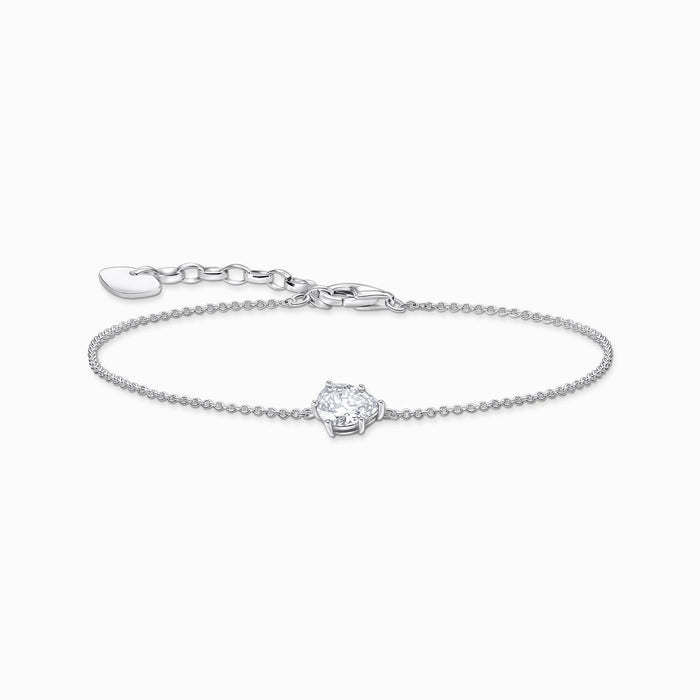 Thomas Sabo White Zirconia Pendant Silver Bracelet