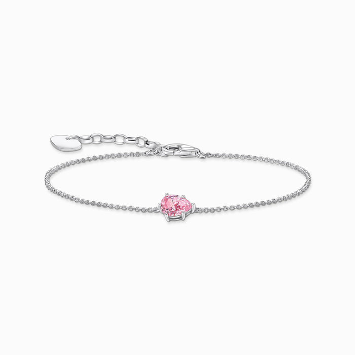 Thomas Sabo Pink Drop Crystal Silver Bracelet