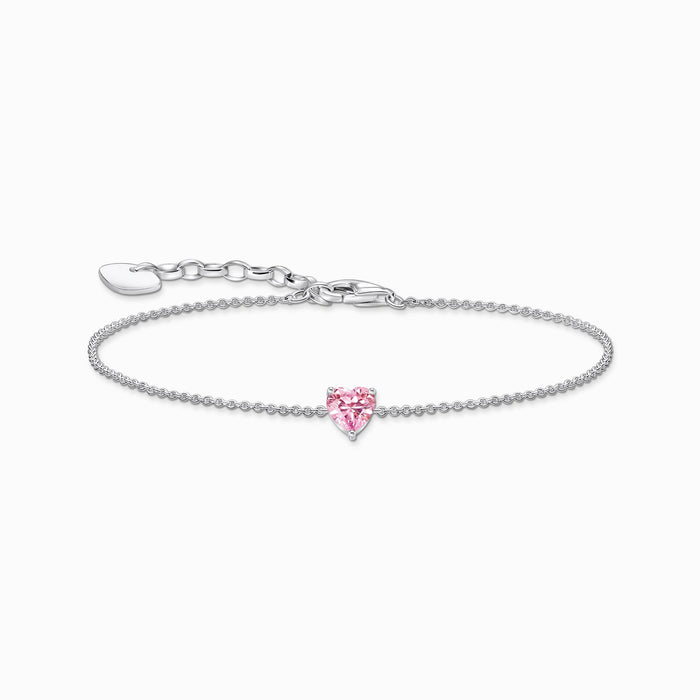 Thomas Sabo Pink Heart Crystal Silver Bracelet