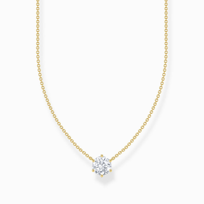 Thomas Sabo White Zirconia Gold Necklace