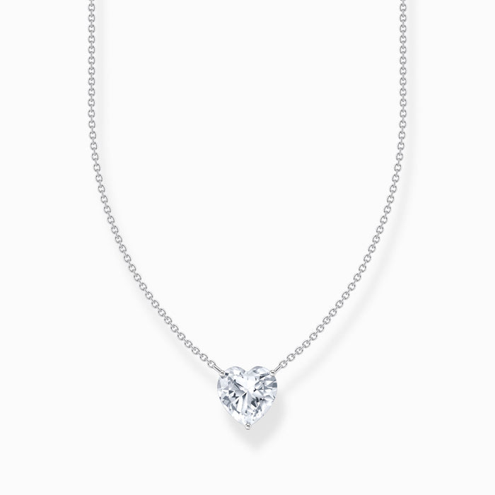 Thomas Sabo White Heart Zirconia Silver Necklace