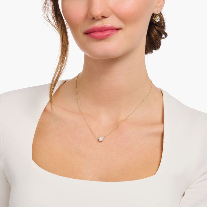Thomas Sabo White Zirconia Gold Necklace