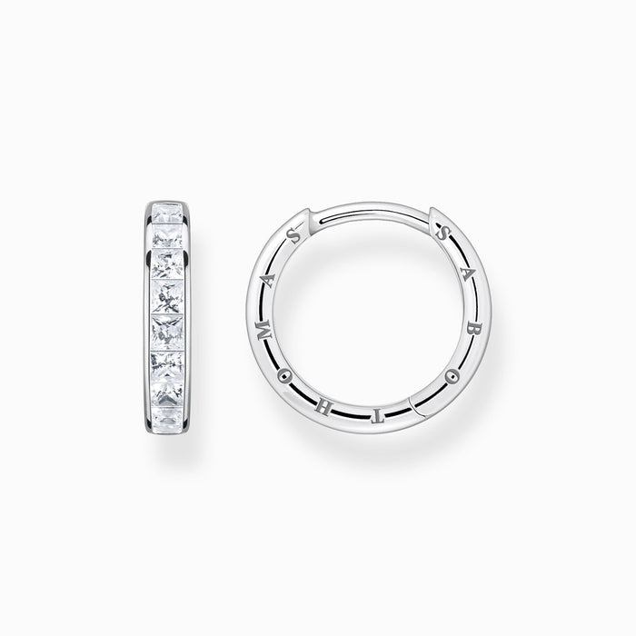 Thomas Sabo White Stones Pavé Hoop Silver Earrings